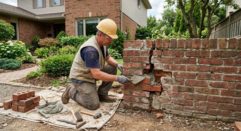 Brick Fence Repair in Woodstock, GA