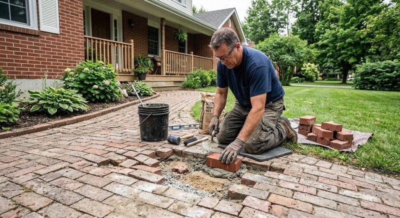 Brick Stoop Repair in Woodstock, GA