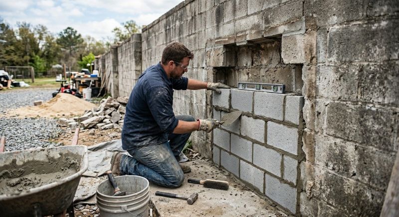 Cinder Block Wall Repair in Alpharetta, GA