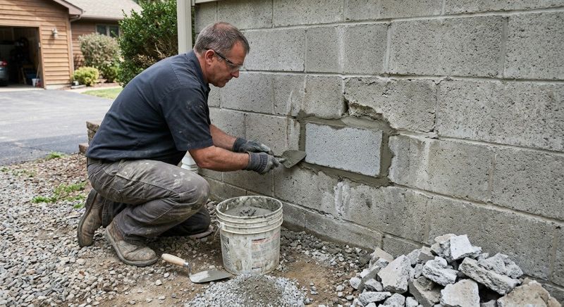 Cinder Block Wall Repair in Duluth, GA