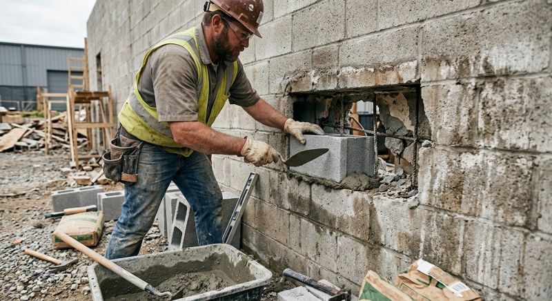 Cinder Block Wall Repair in Smyrna, GA