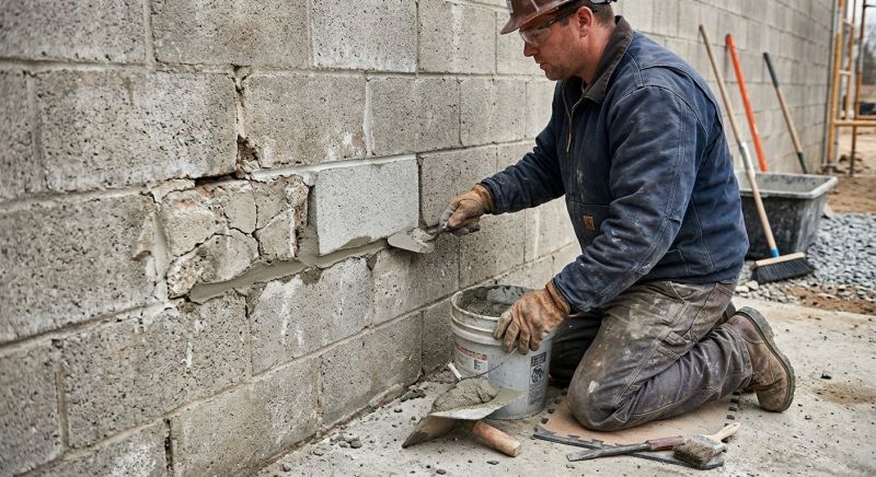Concrete Block Repair in Woodstock, GA