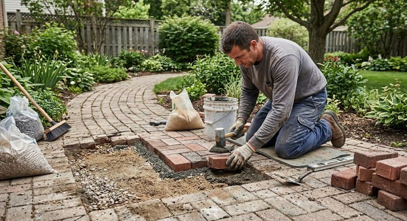 Entryway Brick Repair in Woodstock, GA