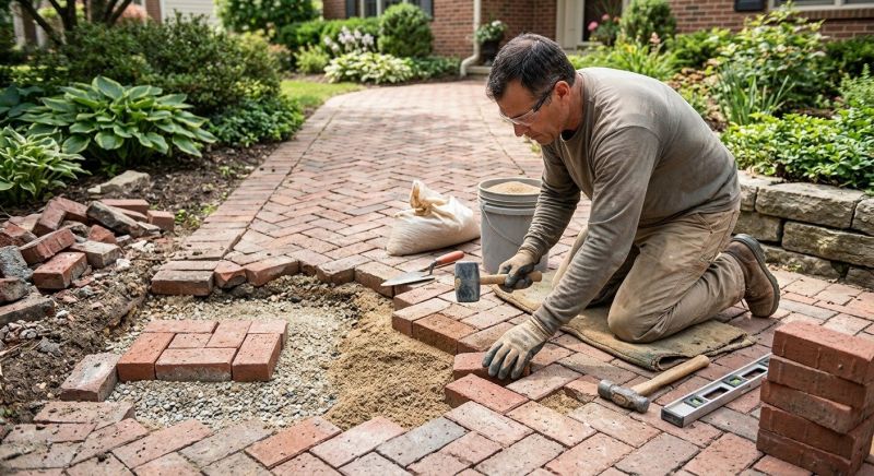Entryway Brick Repair in Woodstock, GA